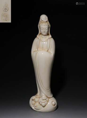 "He Chaozong" style Dehua white porcelain lard whi...