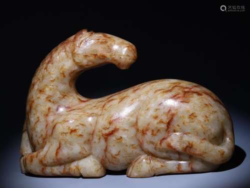 hetian jade horse to success horse ornament