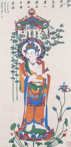 Zhang Daqian Dunhuang Avalokitesvara Bodhisattva Statue Hang...