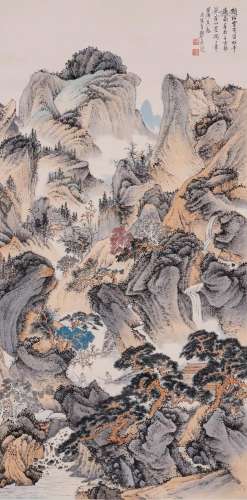 Hanging scroll of Zheng Wuchang's Songshan Pingyuan