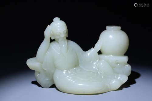 Hetian jade Li Bai drunken ornament
