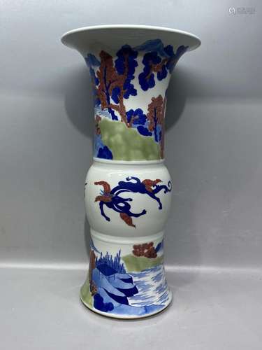 Blue and white underglaze safflower goblet