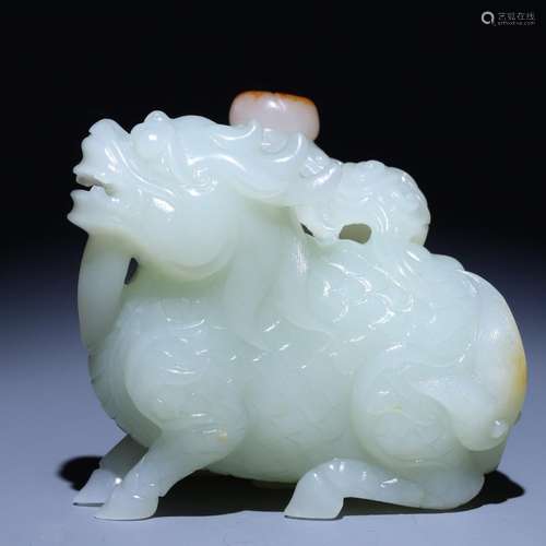 Hetian jade unicorn gift ornaments