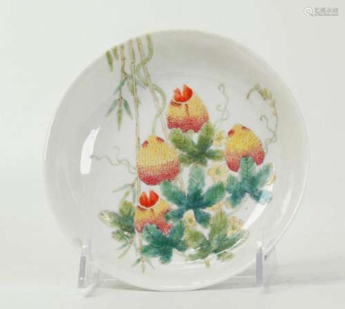 Chinese Enameled Porcelain Fruit Design Plate