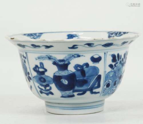 Chinese Kangxi ca 1700 Blue & White Porcelain Bowl