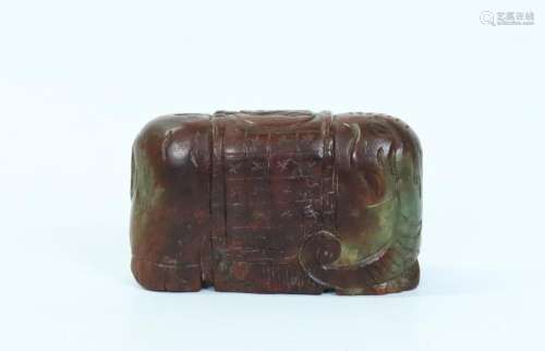 Chinese Ming Dynasty Russet Jade Elephant Weight