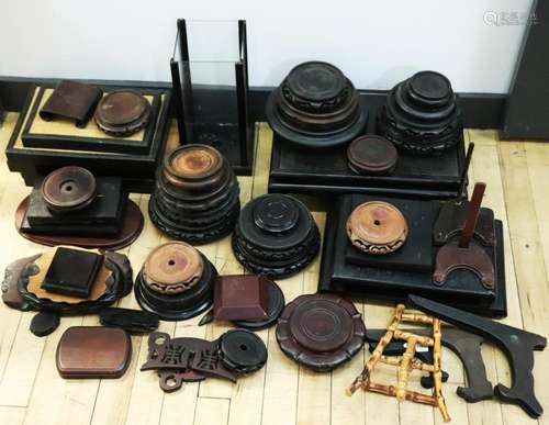 49 Chinese Hard Wood Stands Platforms Etc