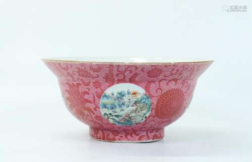 Chinese 18th C Famille Rose Porcelain Bowl