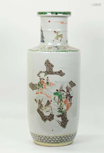 Chinese Famille Verte Enamel Porcelain Vase