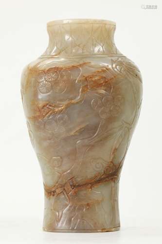 Chinese Ming Dynasty Pale Celadon Jade Vase