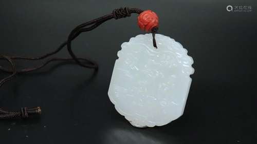 Chinese White Jade Scholar's Plaque