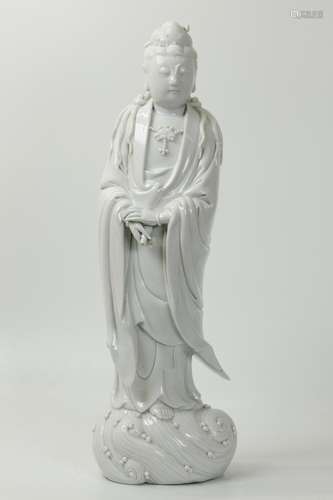 Chinese Blanc de Chine Porcelain Standing Guanyin