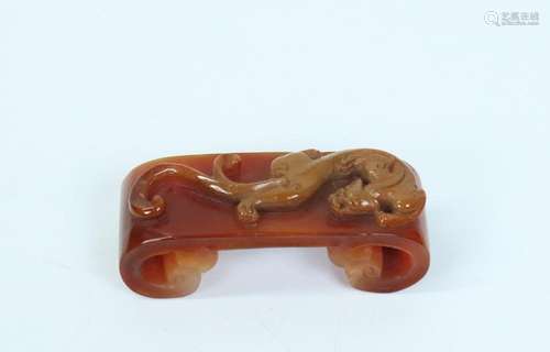 Chinese Carnelian Agate & Jasper Ink Rest