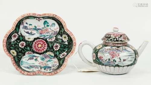 Christie's Chinese 18 C Porcelain Teapot & Stand