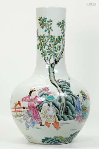 Chinese Famille Rose Enameled Porcelain Vase