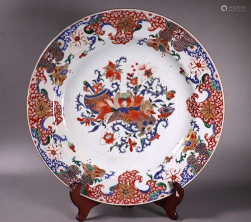 Chinese 18 C Famille Verte 15" Porcelain Charger