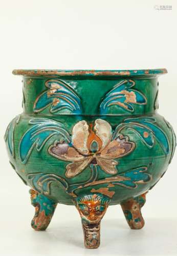 Chinese Ming Fahua Ceramic Incense Burner