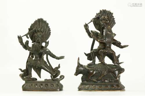 2 Tibetan Bronze Yamantaka Coupling Figures