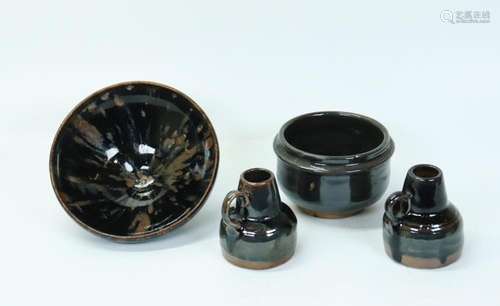 4 Chinese Henan Brown Glazed Wares