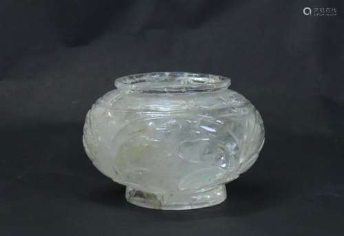 Chinese Carved Rock Crystal Quartz Brush Washer