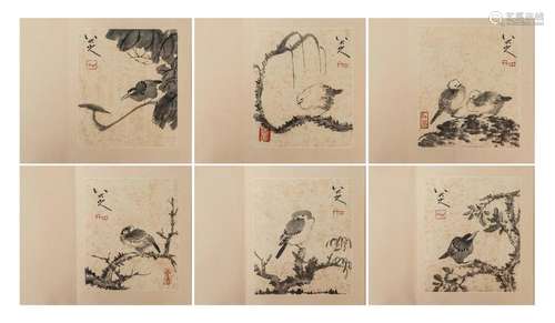 A CHINESE PAINTING ALBUM OF BIRDS SIGNED BADASHANREN