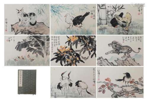 A CHINESE PAINTING OF ANIMALS SIGNED XU BEIHONG
