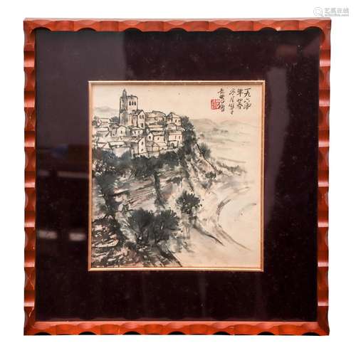 A CHINESE PAINTING OF LANDSCAPE SIGNED SHILU