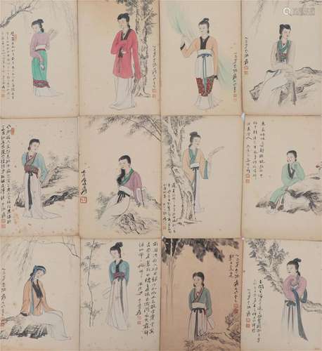 A CHINESE PAINTING ALBUM SIGNED ZHANG DAQIAN