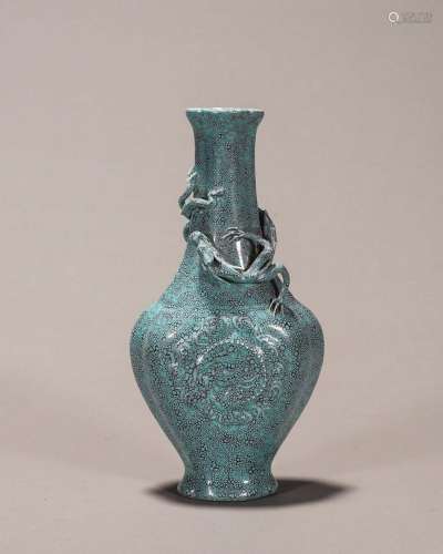 A Yixing kiln glaze porcelain dragon vase