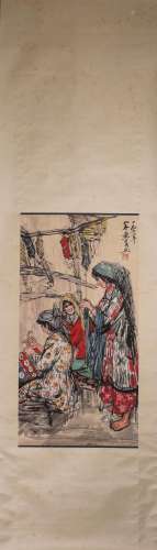 A Chinese figure painting, Huangzhou