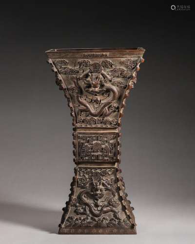 A cloud and dragon patterned copper zun, Qianlong period, Qi...