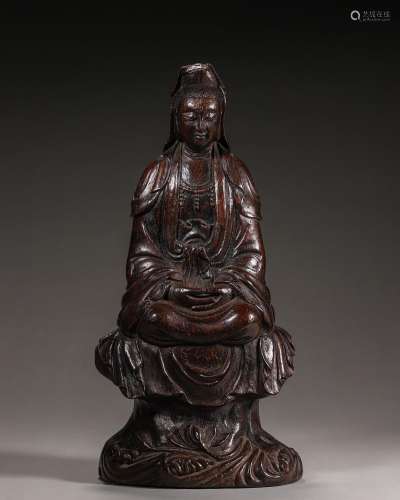 An aloeswood Guanyin statuette