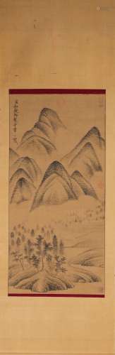 A Chinese landscape painting, Song Huizong mark