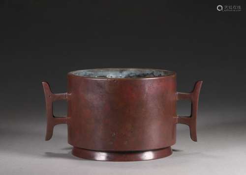 A double-eared copper censer