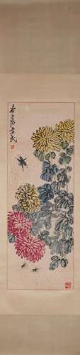 A Chinese flower-and-plant painting, Qi Baishi mark