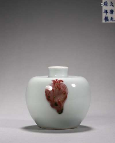 An underglaze red porcelain apple shaped zun, Guangxu period...