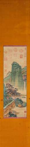 A Chinese landscape painting, Zhao Boju mark