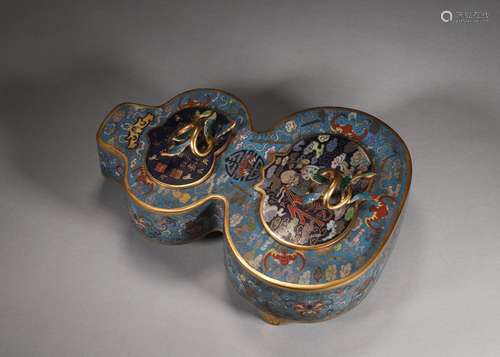 A gourd shaped cloisonne censer, Qianlong period mark