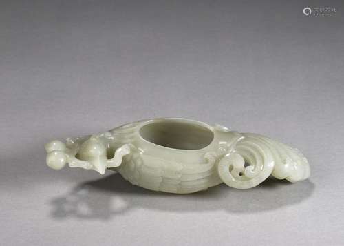 A phoenix bird shaped jade water pot