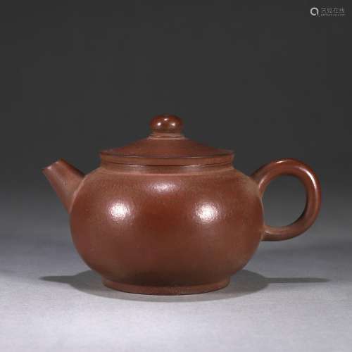 A red clay teapot, Qingdetang mark