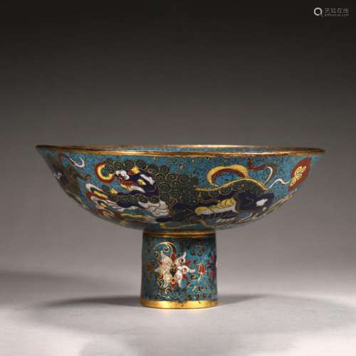 A lion patterned cloisonne bowl, Jingtai period mark