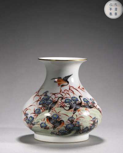 A multicolored wild goose porcelain water pot, Yongzheng per...