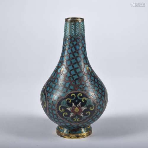 A Cloisonne enamel 'flowers' vase