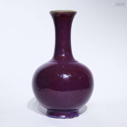 A flambe glazed vase