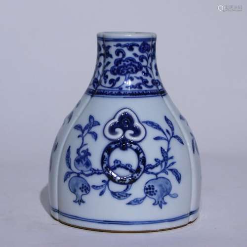 A blue and white vase