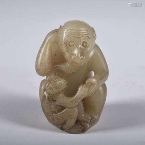 A jade monkey ornament