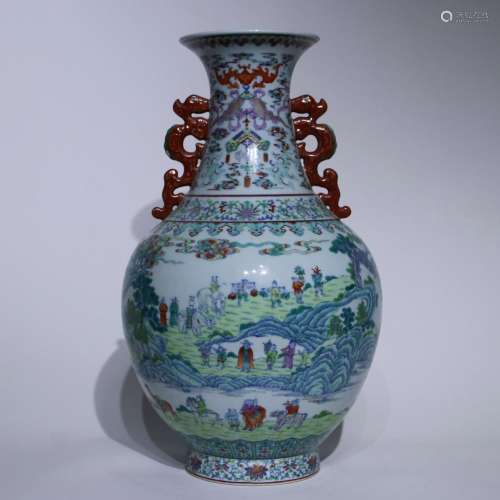 A DouCai 'figure' vase