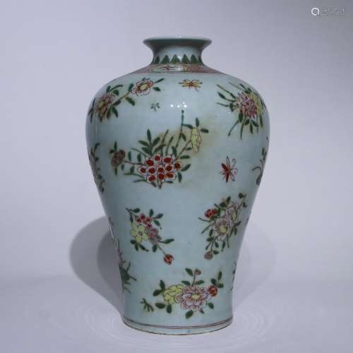 A celadon-glazed 'floral' Meiping