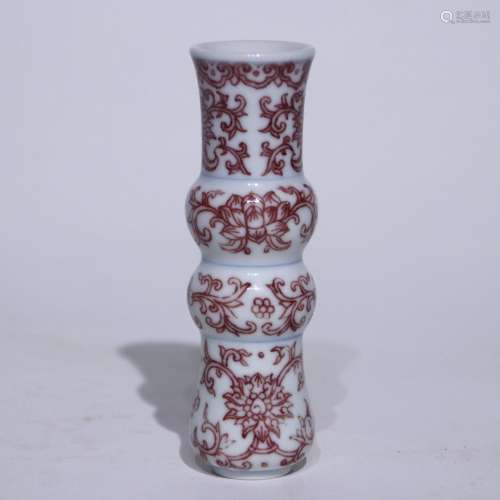 A copper-red-glazed vase