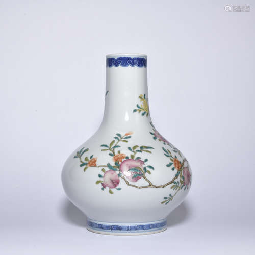 A famille-rose 'peach' vase